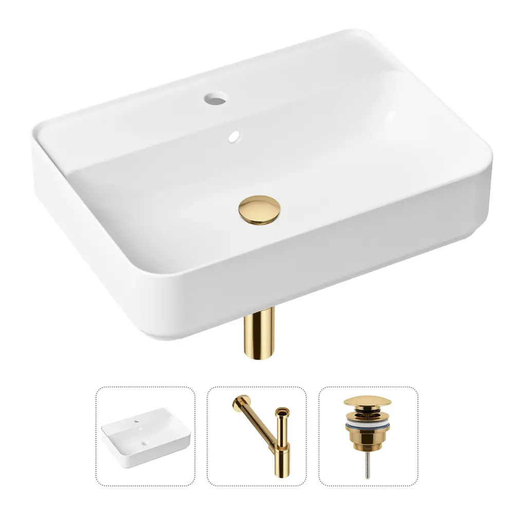 Фото Накладная раковина Lavinia Boho Bathroom Sink Slim 21520334 фарфор 60 см с донным клапаном и металлическим сифоном Фото Накладная раковина Lavinia Boho Bathroom Sink Slim 21520334 фарфор 60 см с донным клапаном и металлическим сифоном