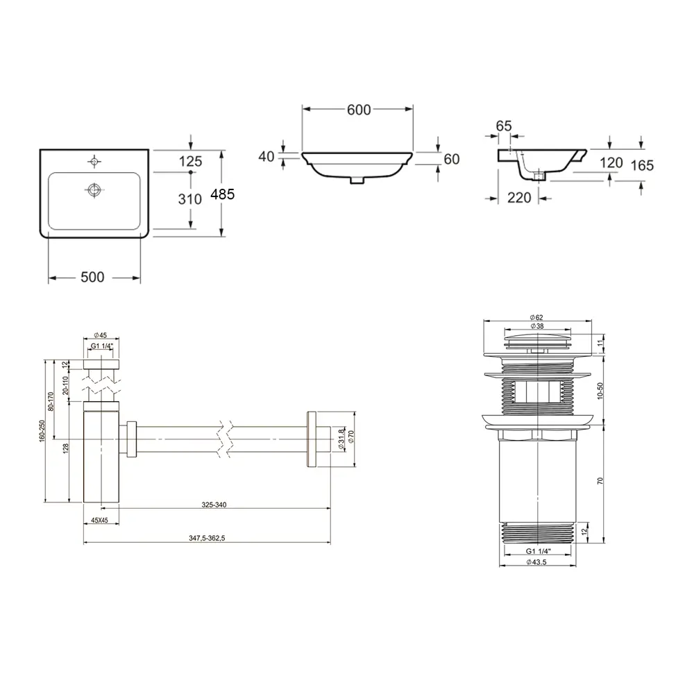 Фото 8 Врезная раковина Lavinia Boho Bathroom Sink 21520399 фарфор 60 см с донным клапаном и металлическим сифоном Фото 8 Врезная раковина Lavinia Boho Bathroom Sink 21520399 фарфор 60 см с донным клапаном и металлическим сифоном