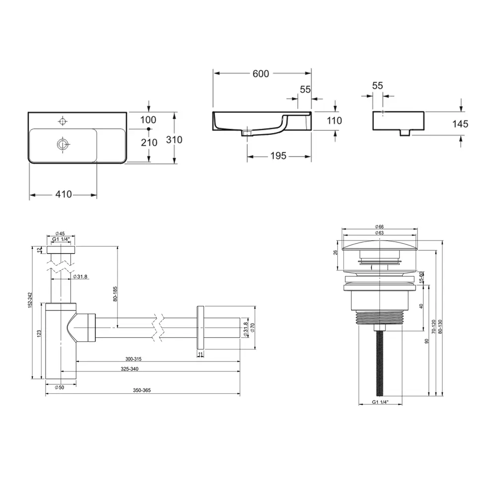 Фото 8 Накладная раковина Lavinia Boho Bathroom Sink Slim 21520495 фарфор 60 см с донным клапаном и металлическим сифоном Фото 8 Накладная раковина Lavinia Boho Bathroom Sink Slim 21520495 фарфор 60 см с донным клапаном и металлическим сифоном