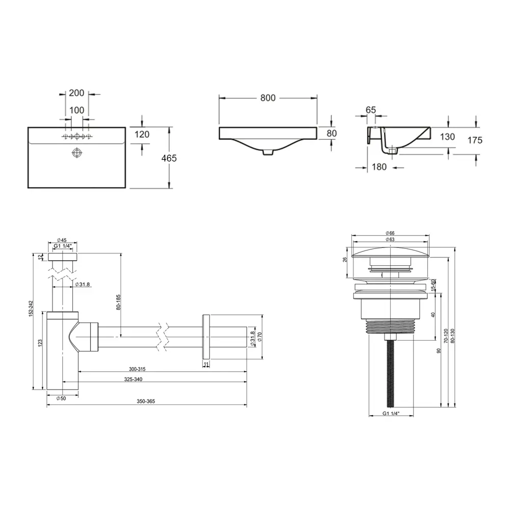 Фото 9 Врезная раковина Lavinia Boho Bathroom Sink 21520607 фарфор 80 см с донным клапаном и металлическим сифоном Фото 9 Врезная раковина Lavinia Boho Bathroom Sink 21520607 фарфор 80 см с донным клапаном и металлическим сифоном