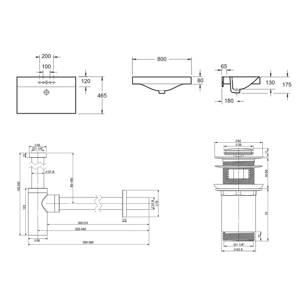 Фото 9 Врезная раковина Lavinia Boho Bathroom Sink 21520606 фарфор 80 см с донным клапаном и металлическим сифоном Фото 9 Врезная раковина Lavinia Boho Bathroom Sink 21520606 фарфор 80 см с донным клапаном и металлическим сифоном