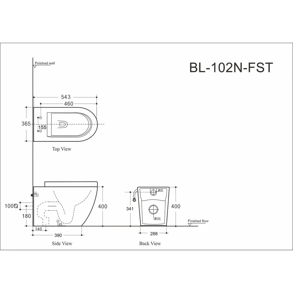 Фото 2 Унитаз приставной Aquanet Rimless Cetus-F BL-102N-FST Фото 2 Унитаз приставной Aquanet Rimless Cetus-F BL-102N-FST