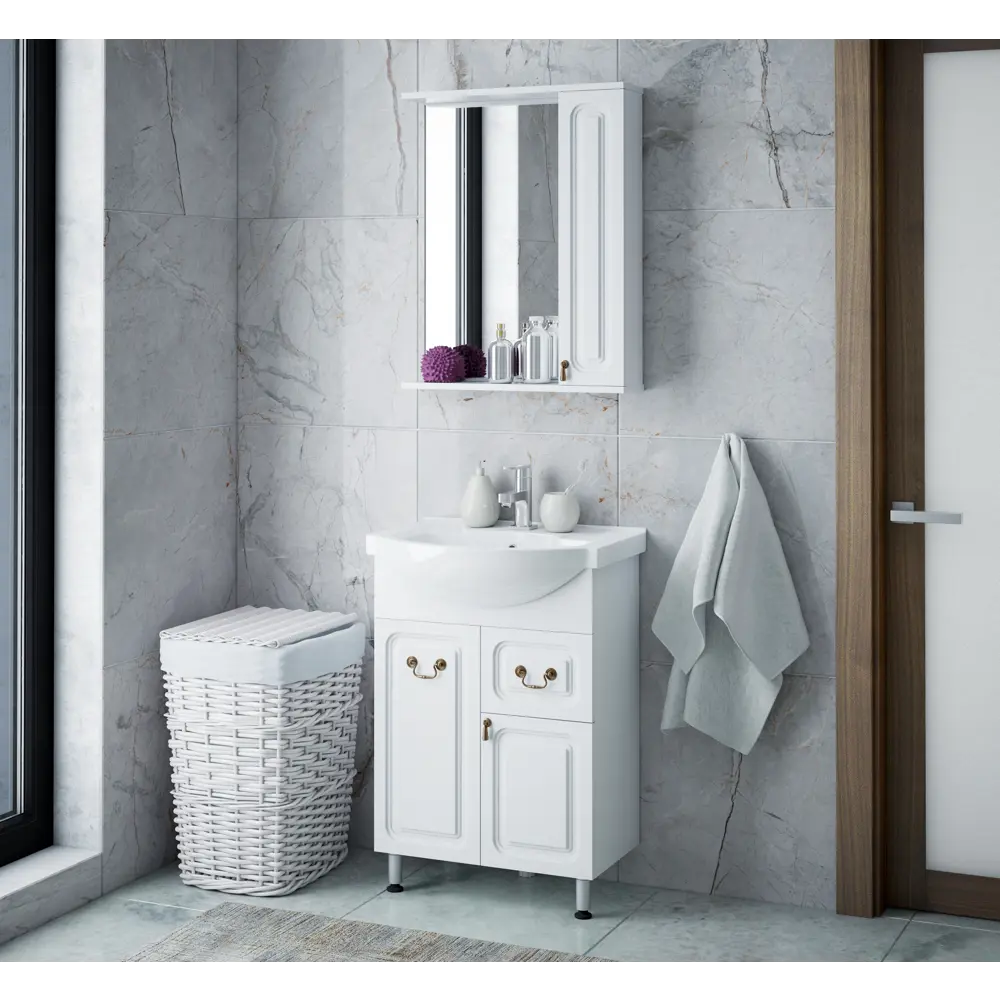 Фото 2 Тумба под раковину напольная Corozo SD-00000010 54.4см цвет белый Фото 2 Тумба под раковину напольная Corozo SD-00000010 54.4см цвет белый