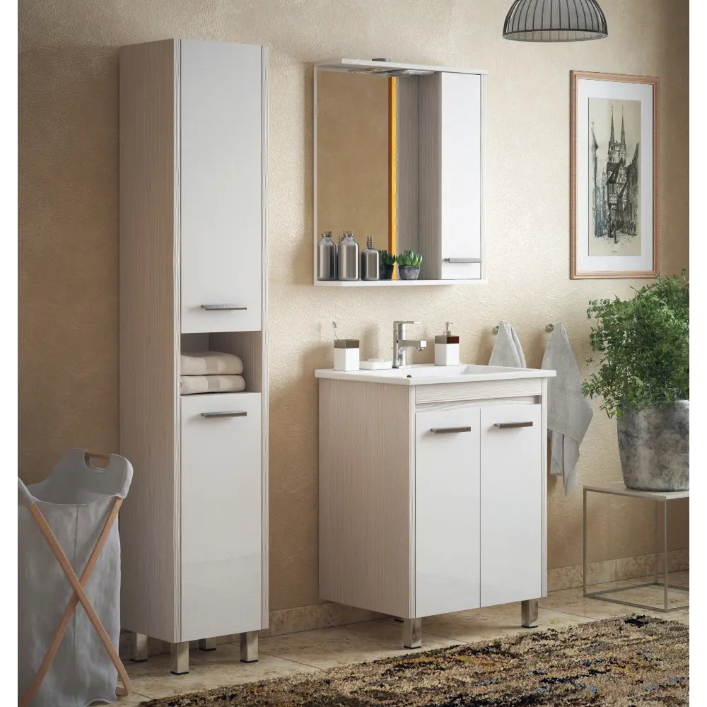 Фото 2 Тумба под раковину напольная Corozo SD-00000319 62см цвет бежевый