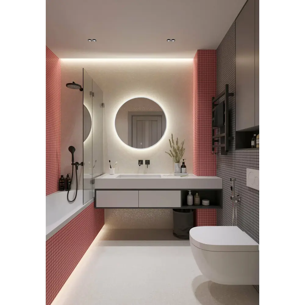 Фото 4 Зеркало для ванной Azario AZ-Z-006CS с подсветкой 90x90см Фото 4 Зеркало для ванной Azario AZ-Z-006CS с подсветкой 90x90см