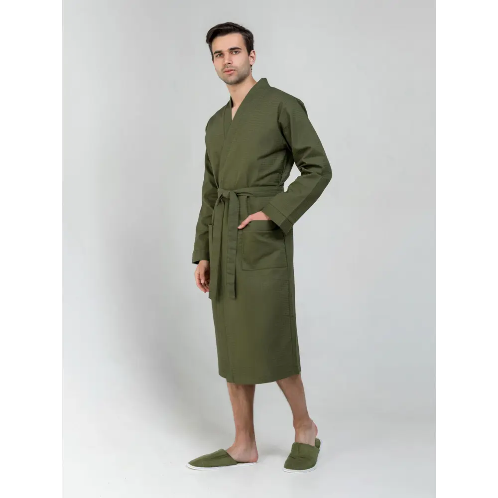 Фото 2 Банный халат Росхалат В-03(26)54-56 размер 54 цвет зеленый