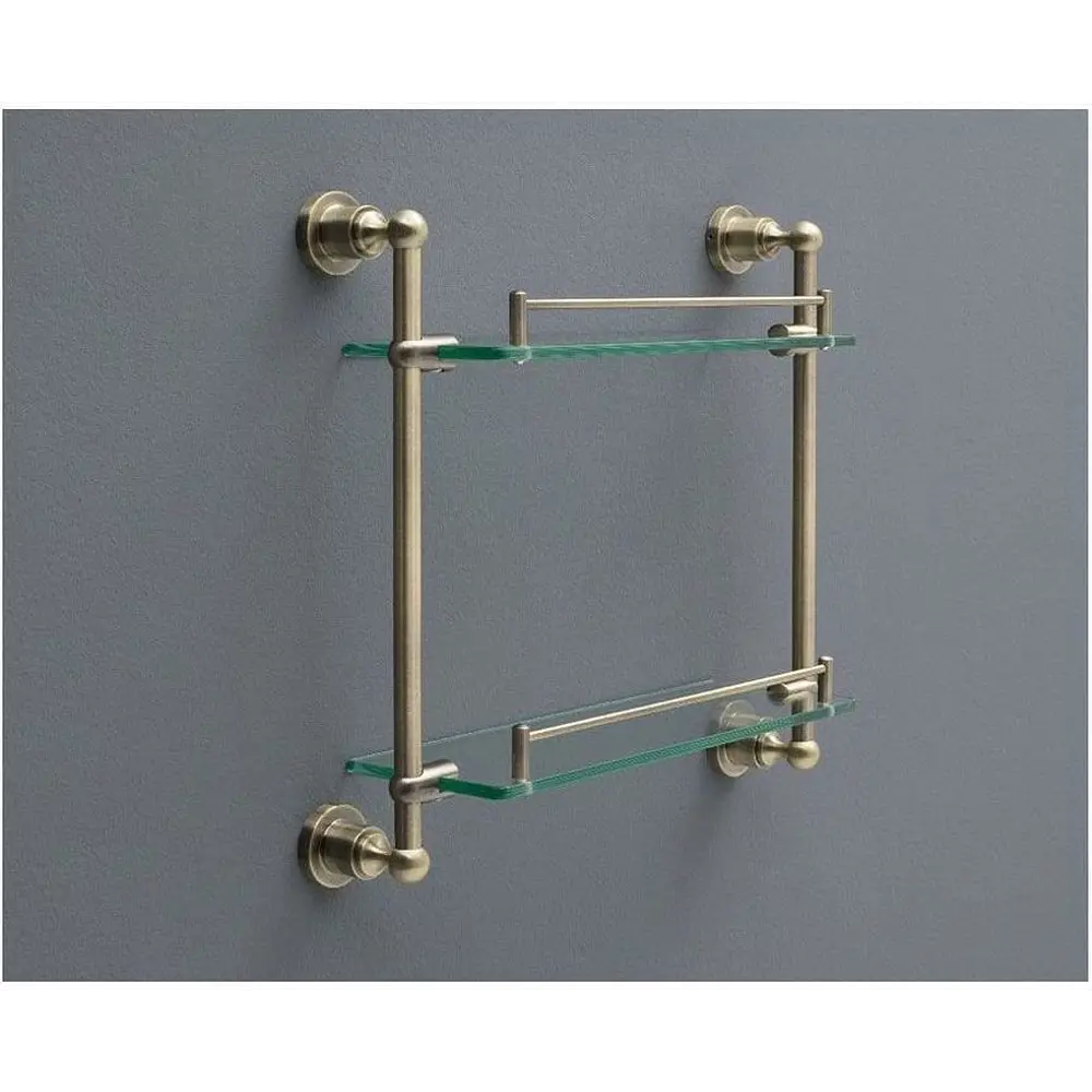 Фото 2 Полка для ванной Aquanet 00189273 стекло цвет латунь Фото 2 Полка для ванной Aquanet 00189273 стекло цвет латунь