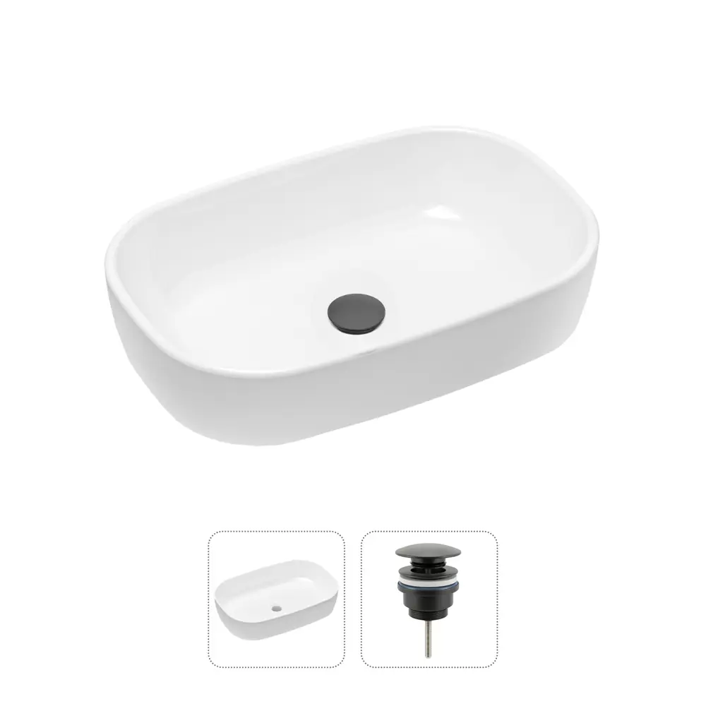 Фото Накладная раковина Lavinia Boho Bathroom Sink Slim 21520801 фарфор 54 см с донным клапаном