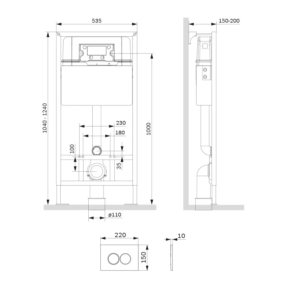 Фото 2 Инсталляция с подвесным безободковым унитазом Damixa Scandi Pure DX36.IS40131.1700 с кнопкой матовый хром Round, с сиденьем микролифт Фото 2 Инсталляция с подвесным безободковым унитазом Damixa Scandi Pure DX36.IS40131.1700 с кнопкой матовый хром Round, с сиденьем микролифт