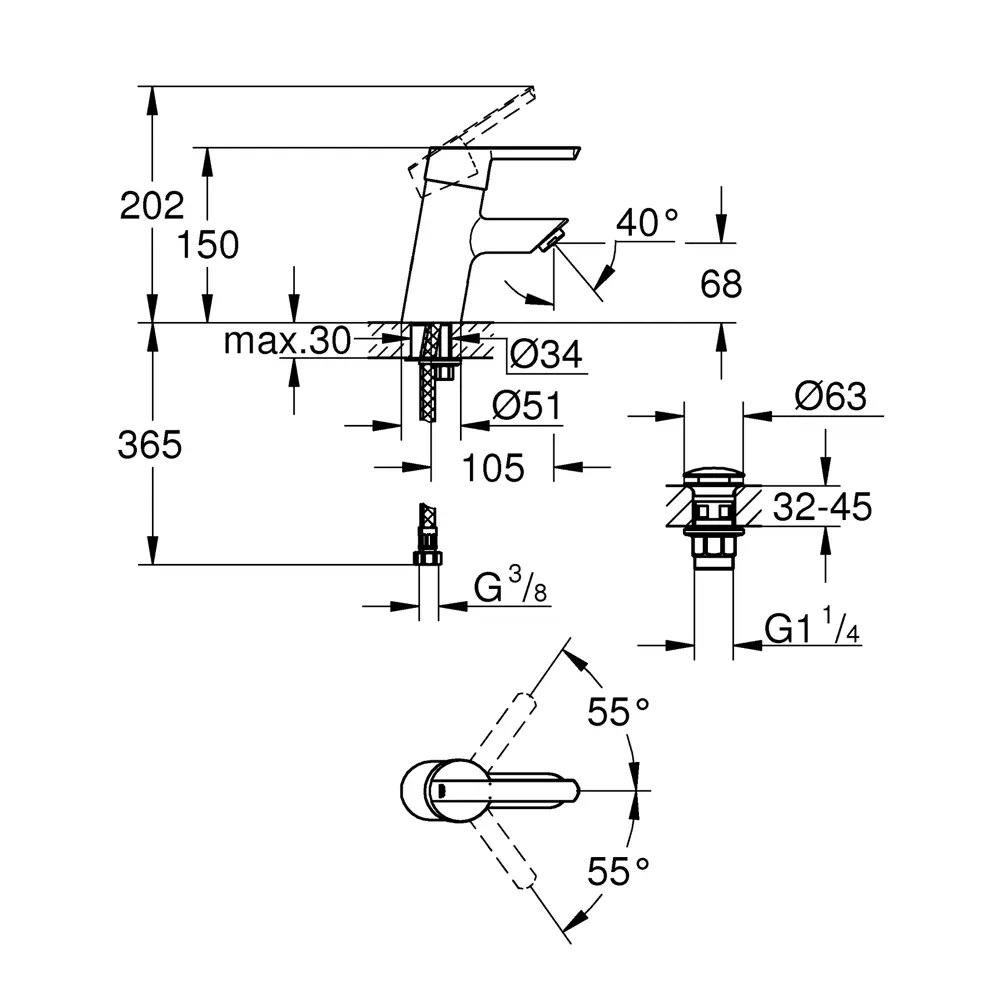 Фото 2 Смеситель для раковины Grohe 23747000 однорычажный цвет хром Фото 2 Смеситель для раковины Grohe 23747000 однорычажный цвет хром