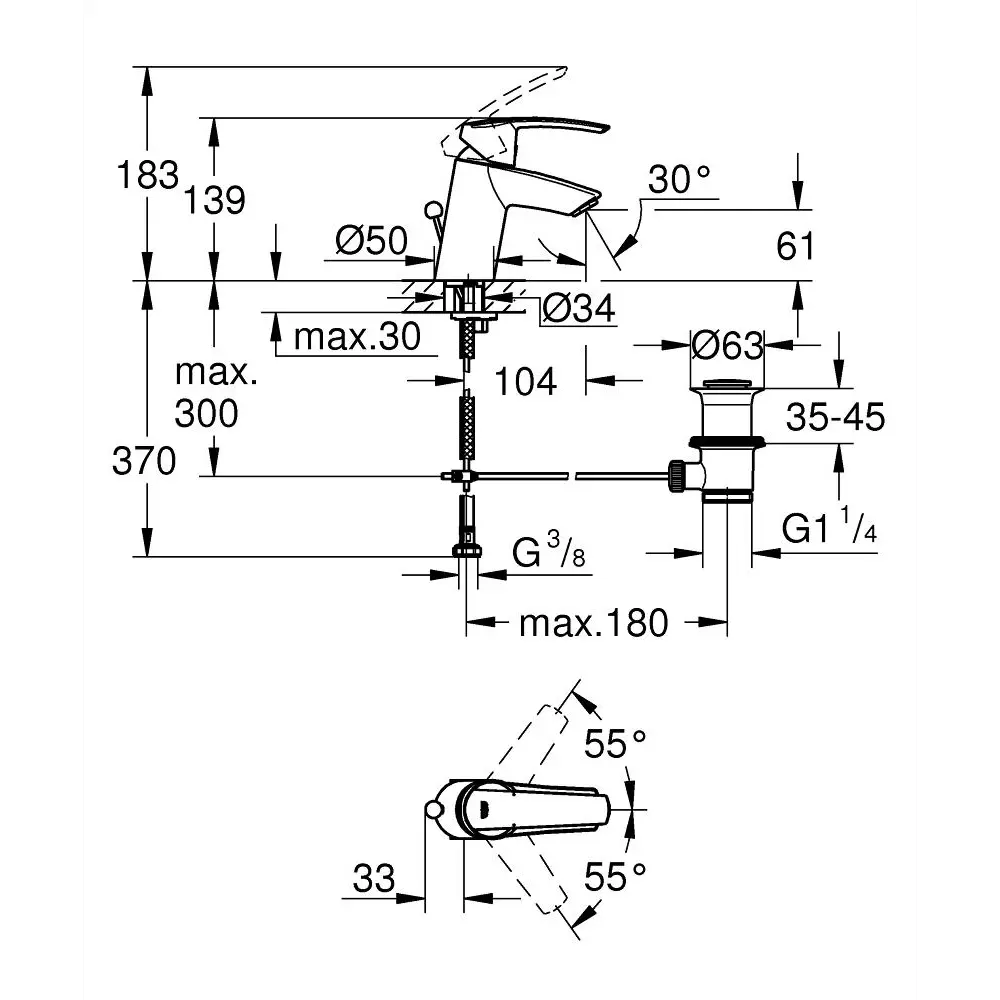 Фото 2 Смеситель для раковины Grohe 32559001 однорычажный цвет хром Фото 2 Смеситель для раковины Grohe 32559001 однорычажный цвет хром