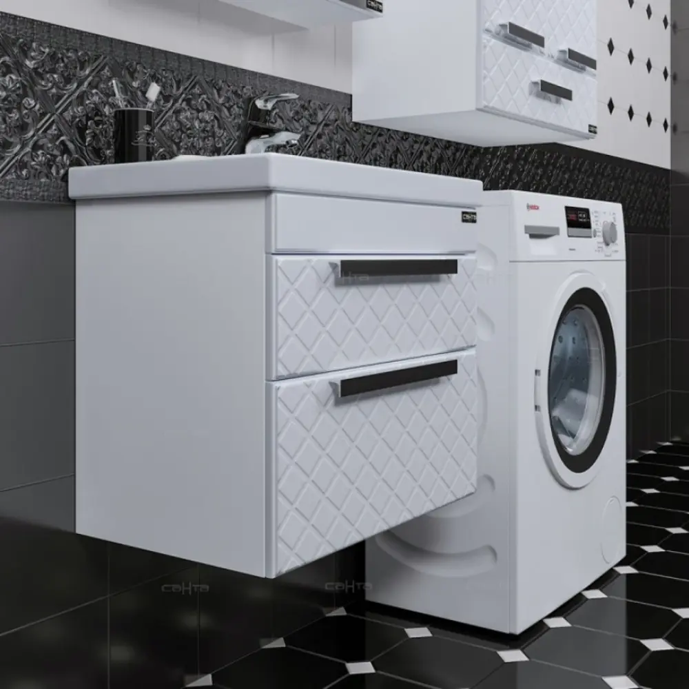 Фото 4 Тумба под раковину подвесная Санта 217007 66.5см цвет белый Фото 4 Тумба под раковину подвесная Санта 217007 66.5см цвет белый