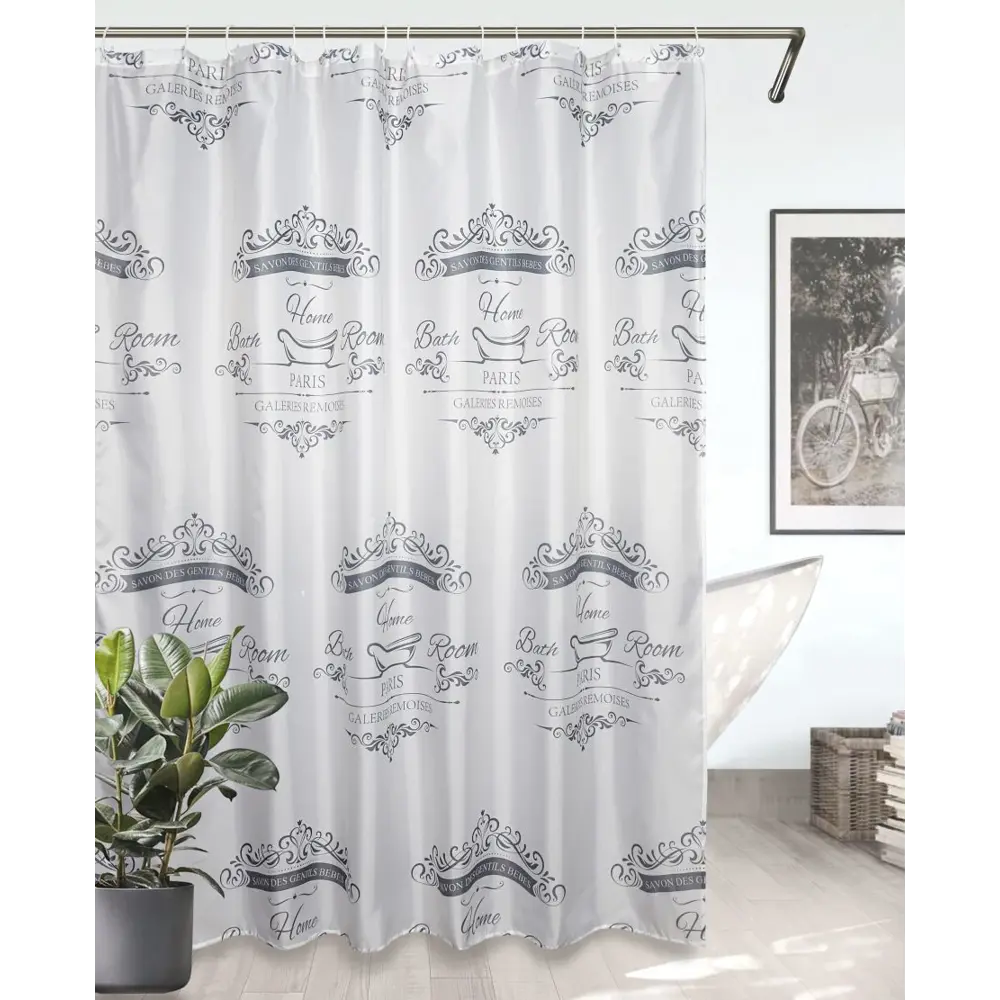 Фото Шторка для ванной комнаты Bath Plus CH22104-1 180x180см цвет белый Фото Шторка для ванной комнаты Bath Plus CH22104-1 180x180см цвет белый
