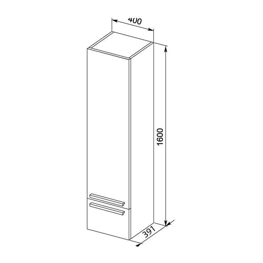 Фото 9 Шкаф-пенал для ванной Aquanet Нота 40 светлый дуб 160x40см Фото 9 Шкаф-пенал для ванной Aquanet Нота 40 светлый дуб 160x40см