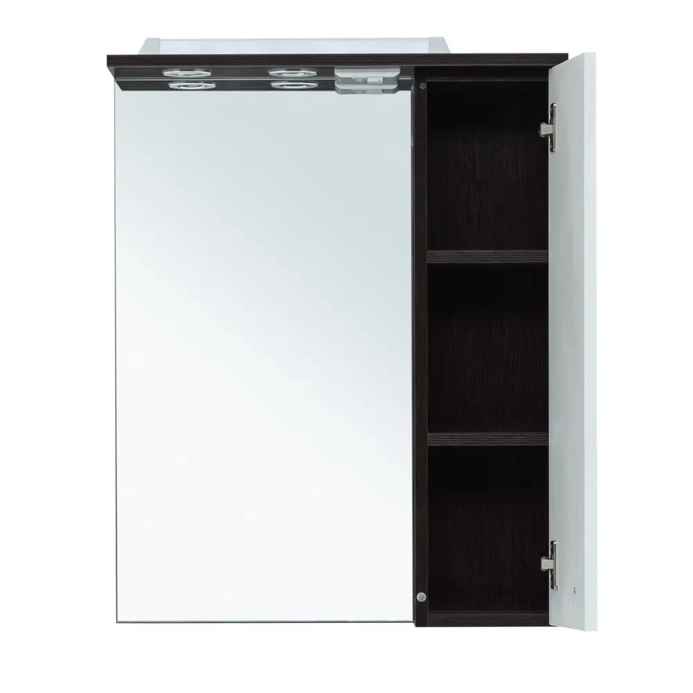 Фото 4 Шкаф зеркальный подвесной Aquanet 00185546 60x74.6см цвет венге