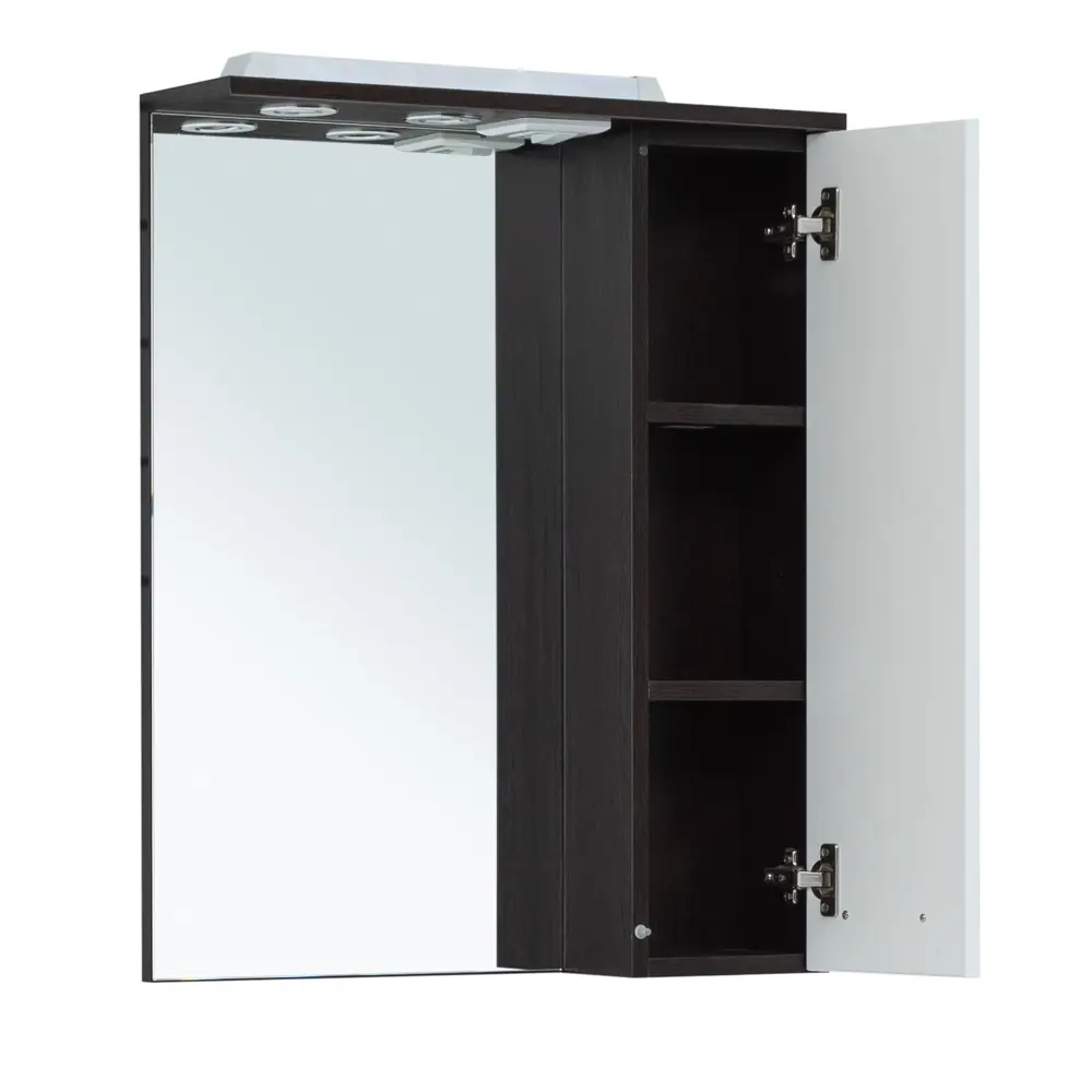 Фото 3 Шкаф зеркальный подвесной Aquanet 00185546 60x74.6см цвет венге