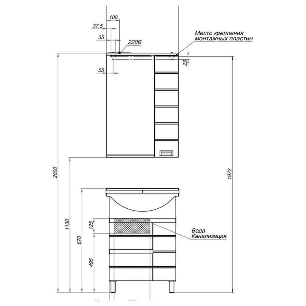 Фото 9 Шкаф зеркальный подвесной Aquanet 00171919 60x87см цвет белый