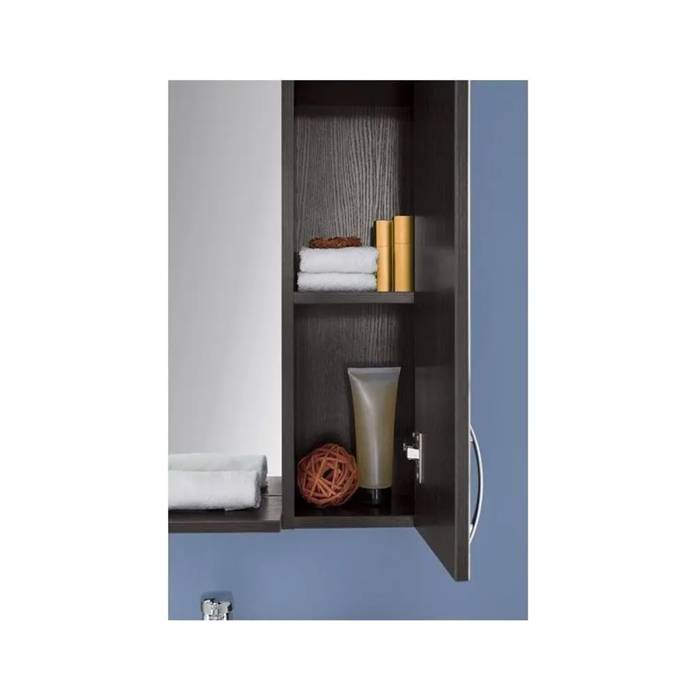 Фото 4 Шкаф зеркальный подвесной Aquanet 00168938 60x87см цвет венге