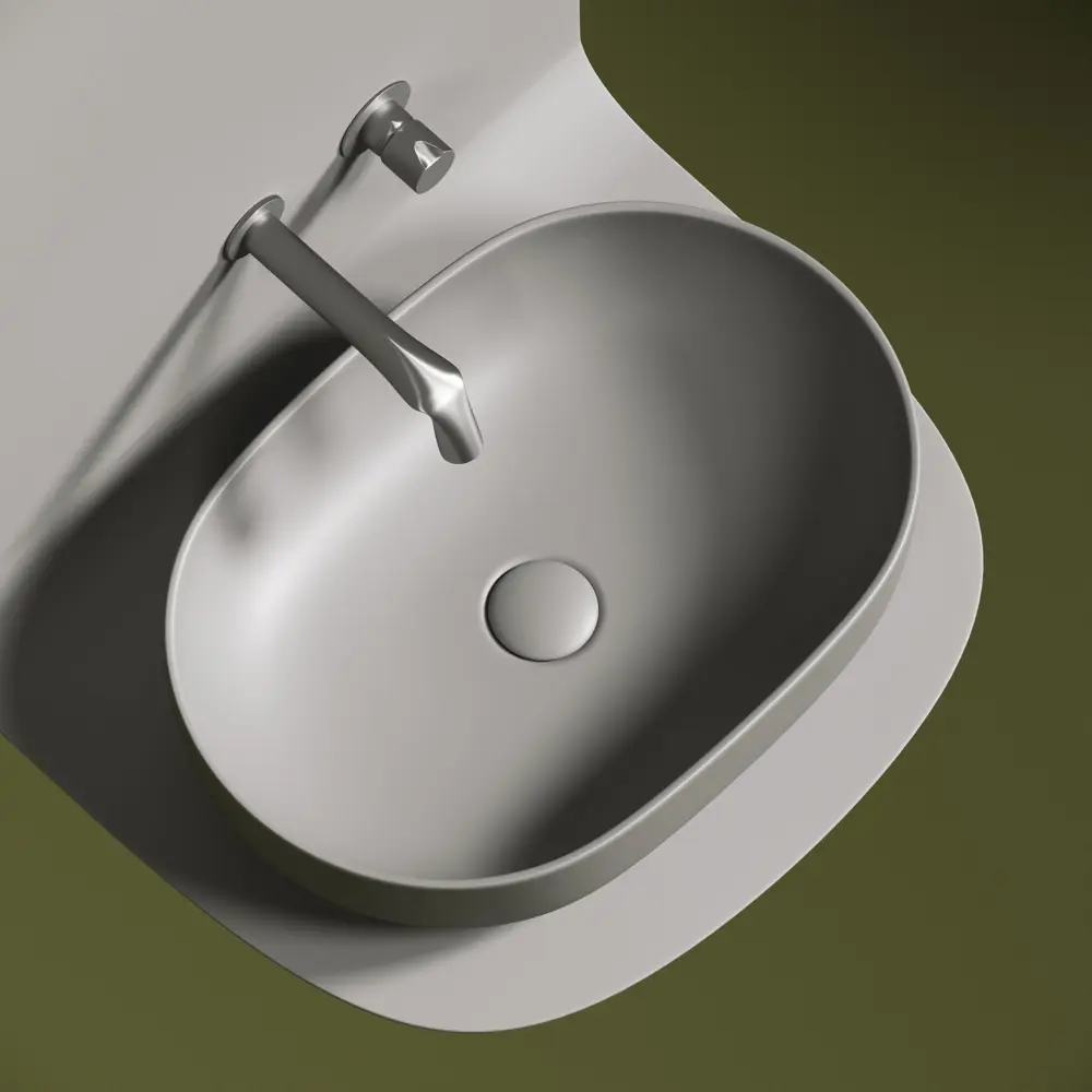 Фото 5 Накладная раковина CERAMICANOVA Element CN6047MH Овал 60 см Антрацит Матовый Фото 5 Накладная раковина CERAMICANOVA Element CN6047MH Овал 60 см Антрацит Матовый