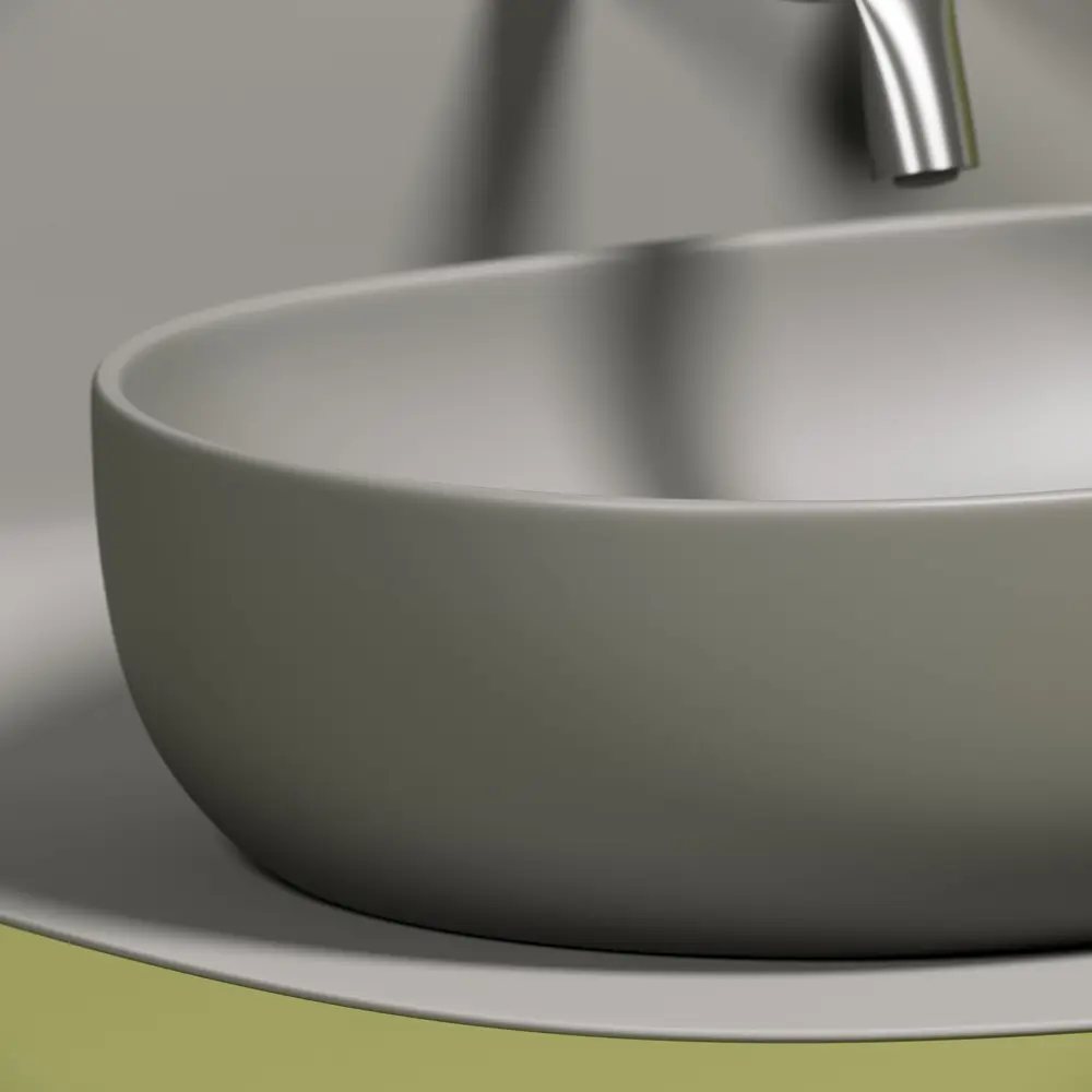 Фото 7 Накладная раковина CERAMICANOVA Element CN6047MH Овал 60 см Антрацит Матовый Фото 7 Накладная раковина CERAMICANOVA Element CN6047MH Овал 60 см Антрацит Матовый