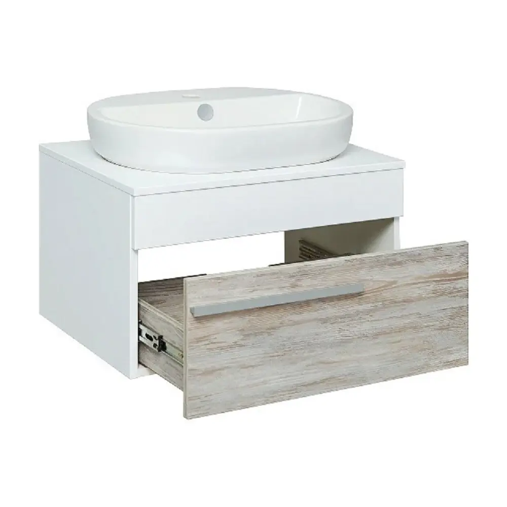 Фото 2 Тумба под раковину подвесная Runo RN1009 65см цвет белый