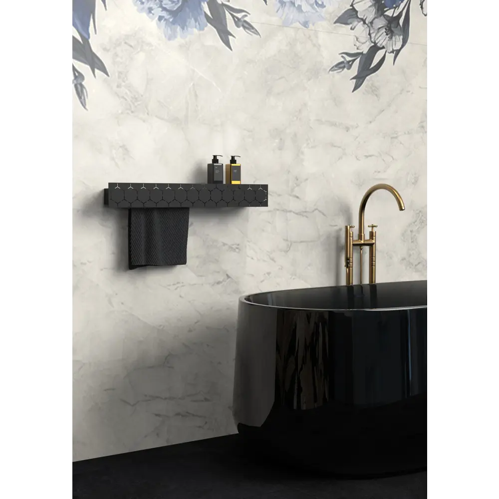 Фото 2 Полка для ванной Flow Bee Double Fl-bee-d100л-ч 106x15см цвет черный матовый Фото 2 Полка для ванной Flow Bee Double Fl-bee-d100л-ч 106x15см цвет черный матовый