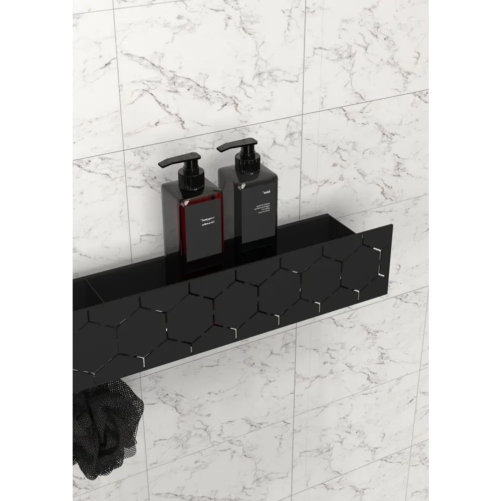 Фото Полка для ванной Flow Bee Patron Fl-bee-pat70л-ч 76x15см цвет черный матовый Фото Полка для ванной Flow Bee Patron Fl-bee-pat70л-ч 76x15см цвет черный матовый