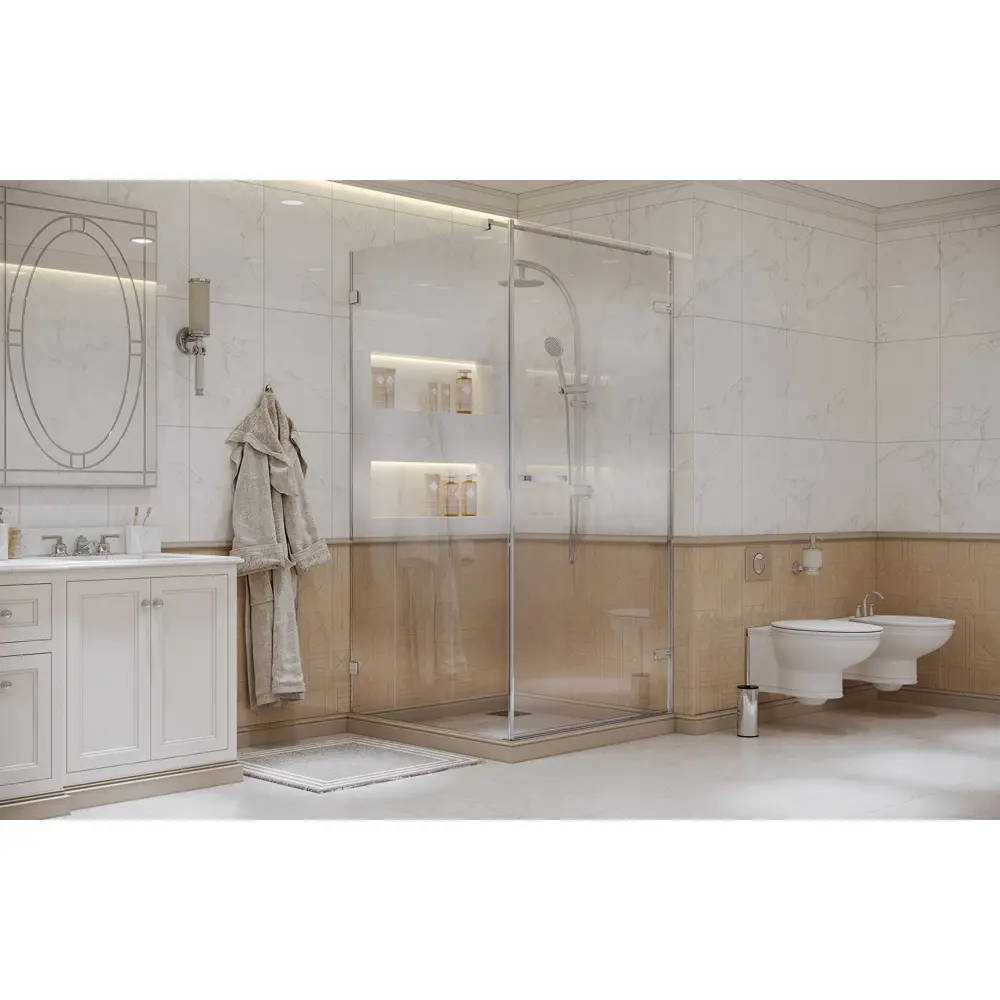 Фото 4 Душевой уголок Ambassador 10011101R-ST5 квадрат 90x90см хромированный профиль эффект стекла прозрачный Фото 4 Душевой уголок Ambassador 10011101R-ST5 квадрат 90x90см хромированный профиль эффект стекла прозрачный