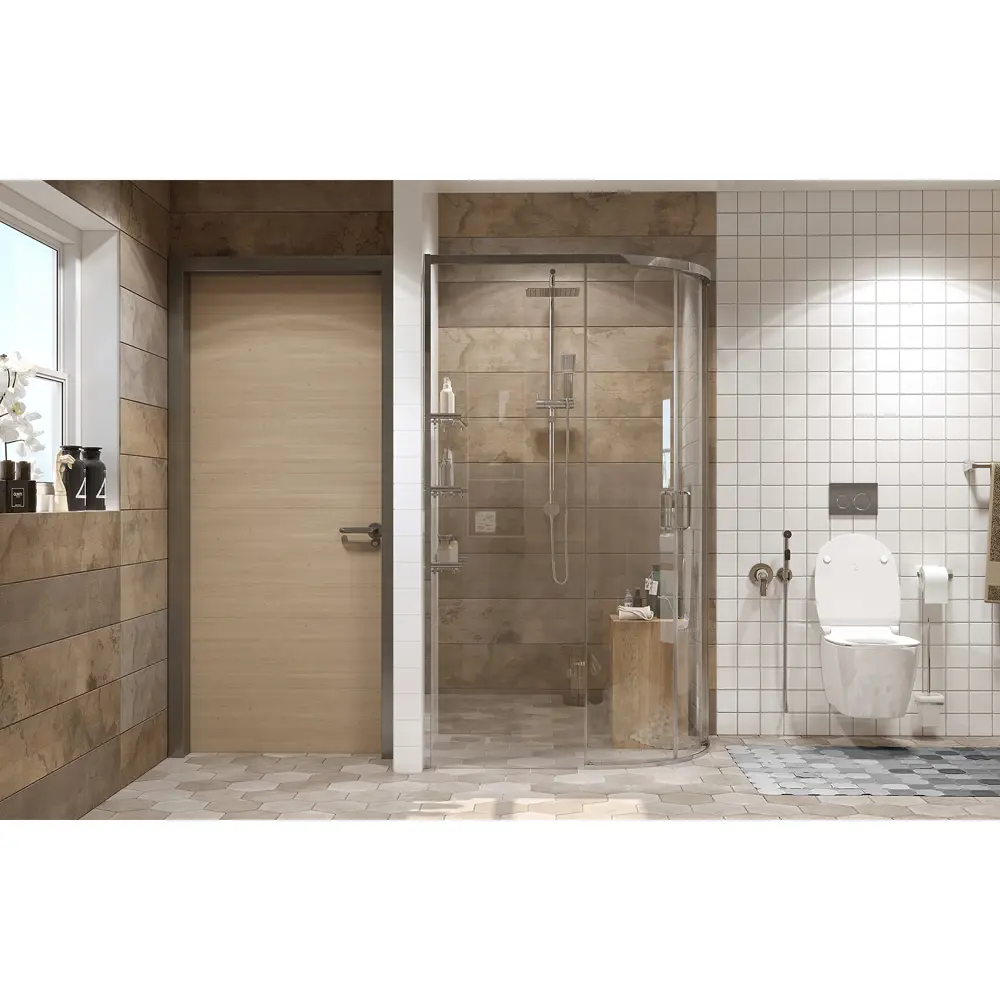 Фото 4 Душевой уголок Ambassador 11011103L-ST4 1/4 круга 80x120см хромированный профиль эффект стекла прозрачный Фото 4 Душевой уголок Ambassador 11011103L-ST4 1/4 круга 80x120см хромированный профиль эффект стекла прозрачный
