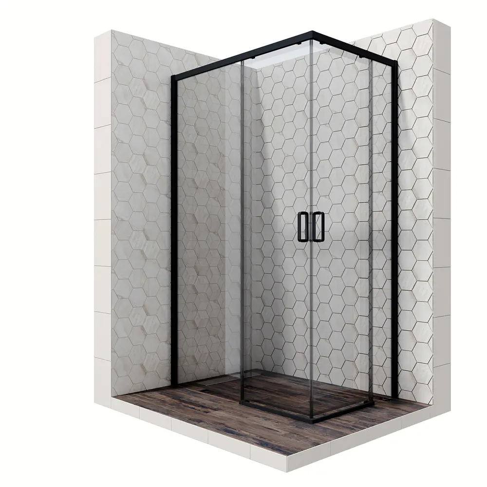 Фото Душевой уголок Ambassador 11011205L-ST3 прямоугольник 80x120см черный профиль эффект стекла прозрачный Фото Душевой уголок Ambassador 11011205L-ST3 прямоугольник 80x120см черный профиль эффект стекла прозрачный