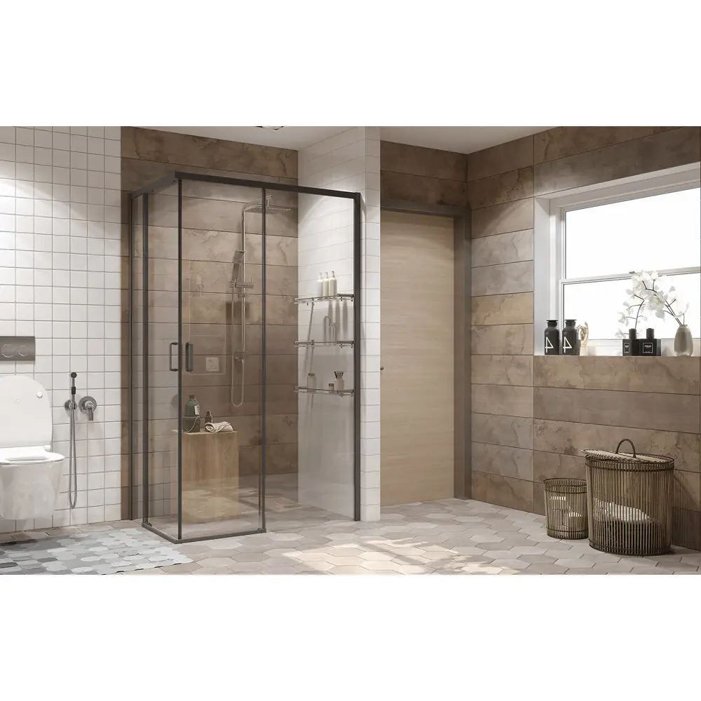 Фото 4 Душевой уголок Ambassador 11011205R-ST10 прямоугольник 80x120см черный профиль эффект стекла прозрачный Фото 4 Душевой уголок Ambassador 11011205R-ST10 прямоугольник 80x120см черный профиль эффект стекла прозрачный