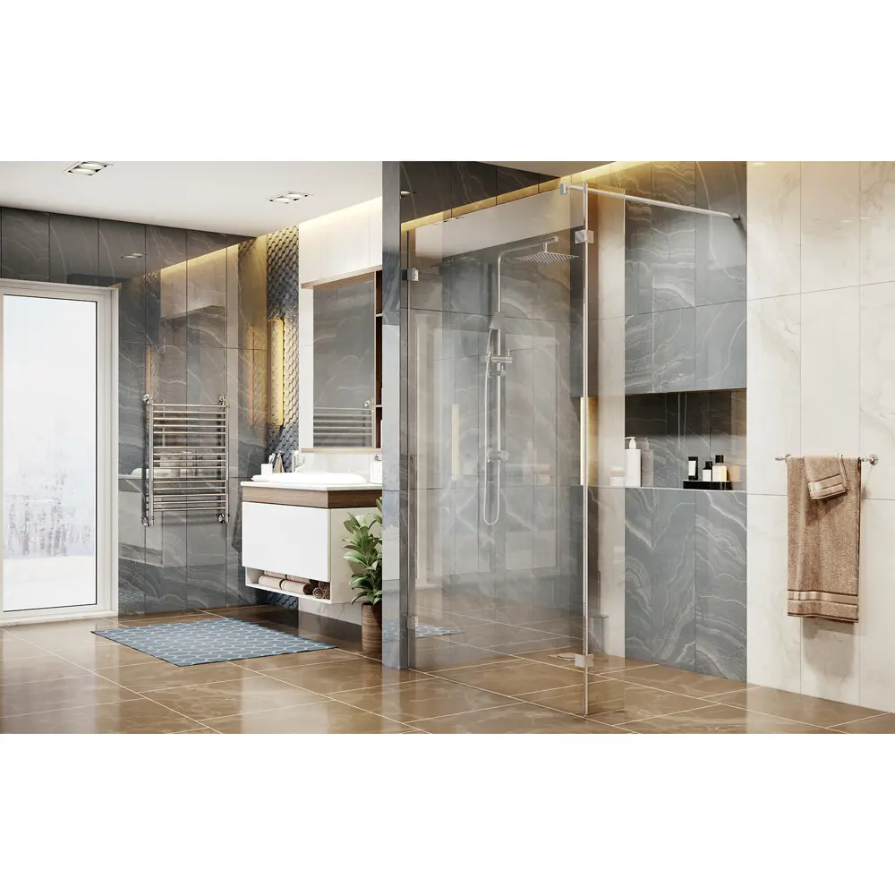 Фото 4 Душевая перегородка Ambassador 15031106-ST14 25x200см хромированный профиль