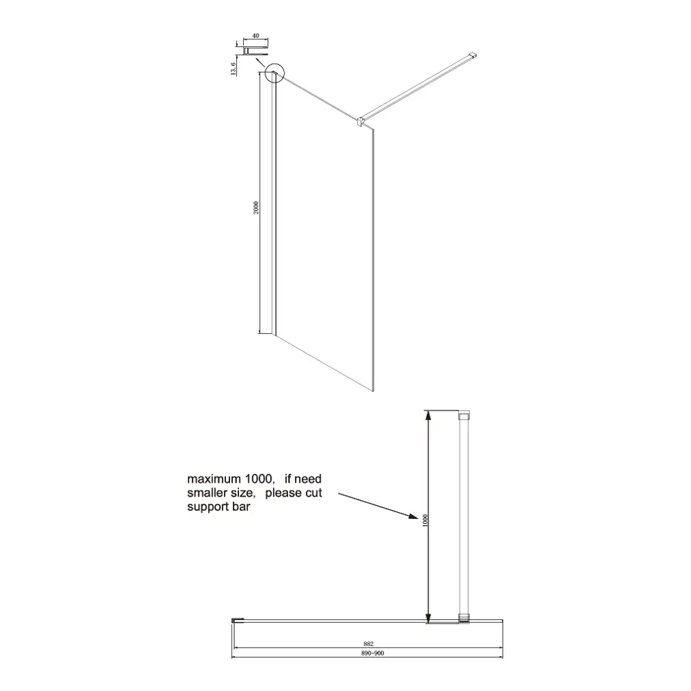 Фото 8 Душевая перегородка Ambassador 15031109-ST9 200см хромированный профиль