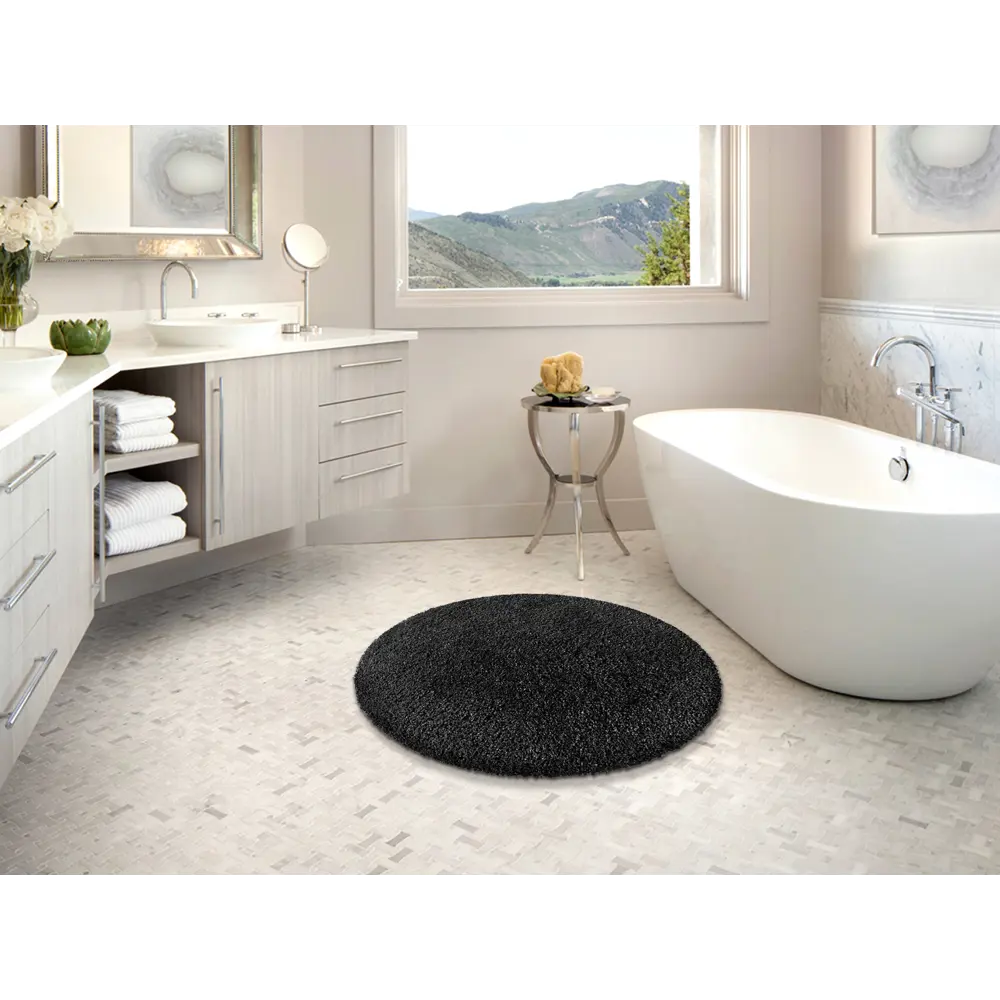 Фото 3 Коврик для ванной комнаты Shahintex 860401 100x100см цвет черный