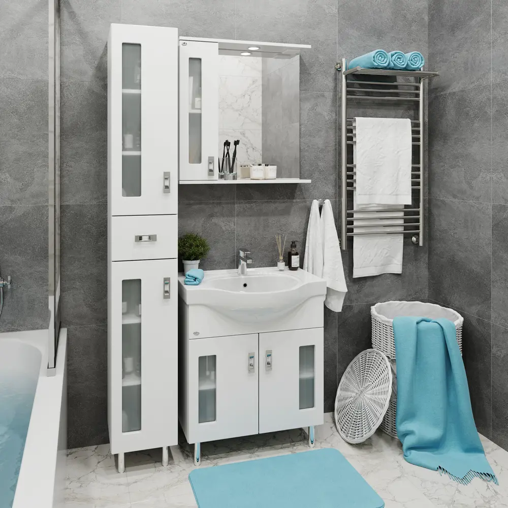 Фото 5 Шкаф для ванной комнаты Onika 206705 с подсветкой 71.2x67см Фото 5 Шкаф для ванной комнаты Onika 206705 с подсветкой 71.2x67см