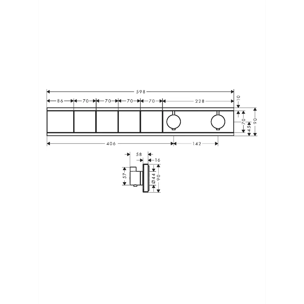 Фото 2 Термостат Hansgrohe RainSelect 15382990 внешняя монтажная часть Фото 2 Термостат Hansgrohe RainSelect 15382990 внешняя монтажная часть