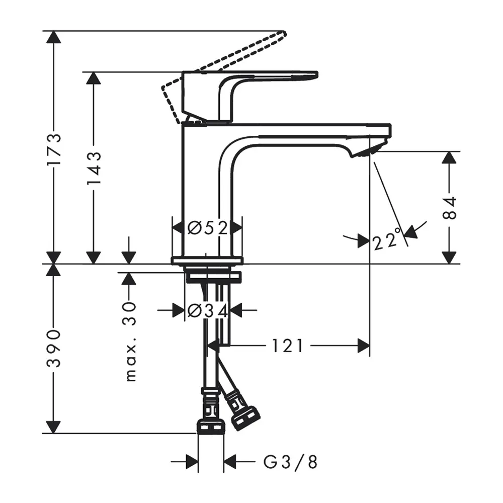 Фото 2 Смеситель для раковины Hansgrohe 72554000 однорычажный цвет хром