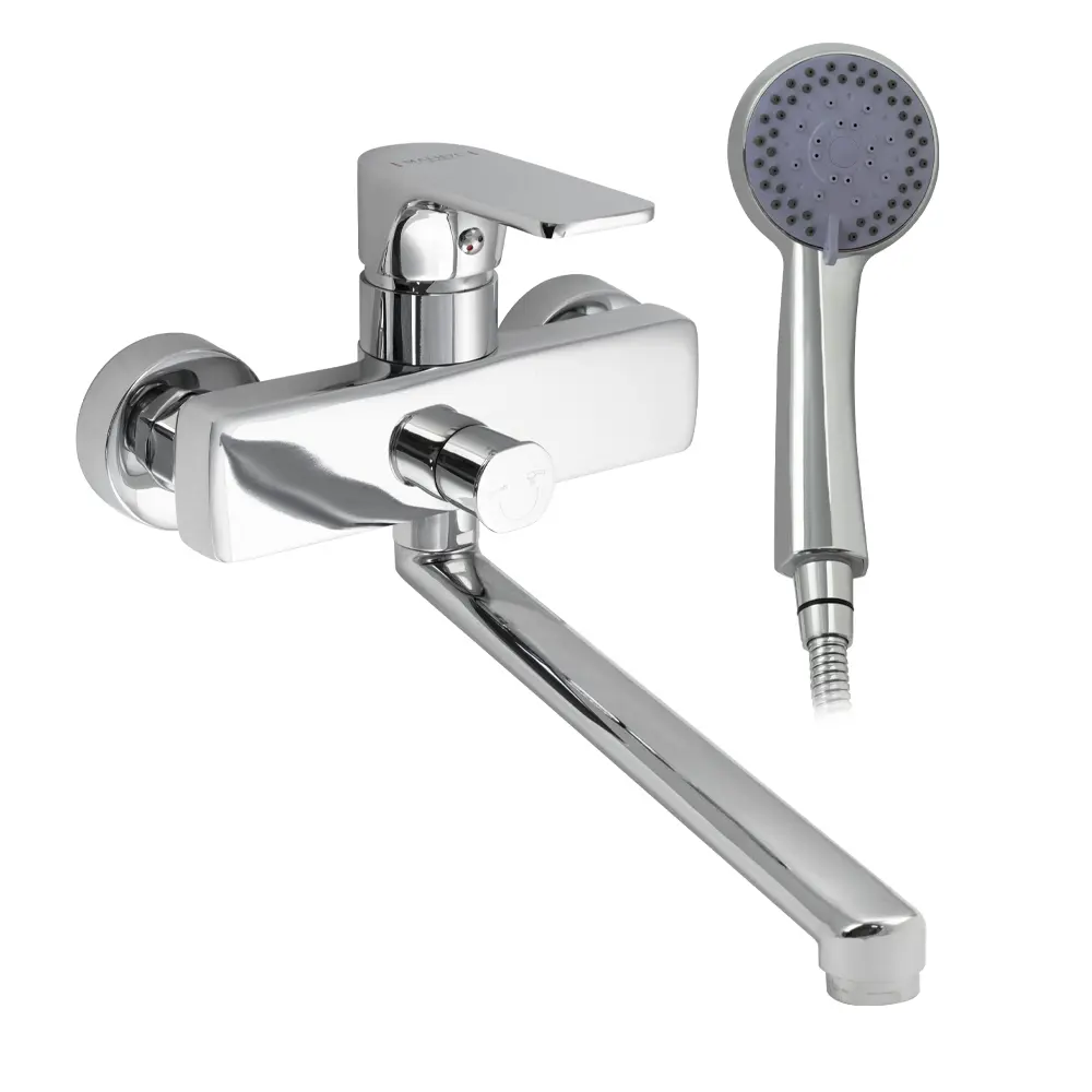 Фото Смеситель для ванны Magnus Сан-С-8470 с душевой лейкой однорычажный цвет серебристый Фото Смеситель для ванны Magnus Сан-С-8470 с душевой лейкой однорычажный цвет серебристый