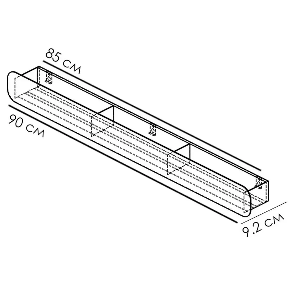 Фото 4 Полка для ванной комнаты Flow Radius mono Fl-ra-m90-ч металл 96x15 см Фото 4 Полка для ванной комнаты Flow Radius mono Fl-ra-m90-ч металл 96x15 см