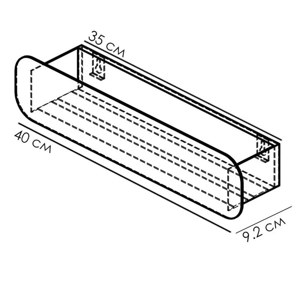 Фото 4 Полка для ванной комнаты Flow Radius mono Fl-ra-m40-б металл 46x15 см цвет белый матовый Фото 4 Полка для ванной комнаты Flow Radius mono Fl-ra-m40-б металл 46x15 см цвет белый матовый