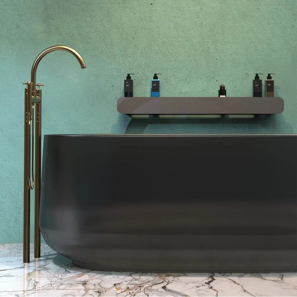 Фото 2 Полка для ванной комнаты Flow Radius mono Fl-ra-m90-ч металл 96x15 см Фото 2 Полка для ванной комнаты Flow Radius mono Fl-ra-m90-ч металл 96x15 см