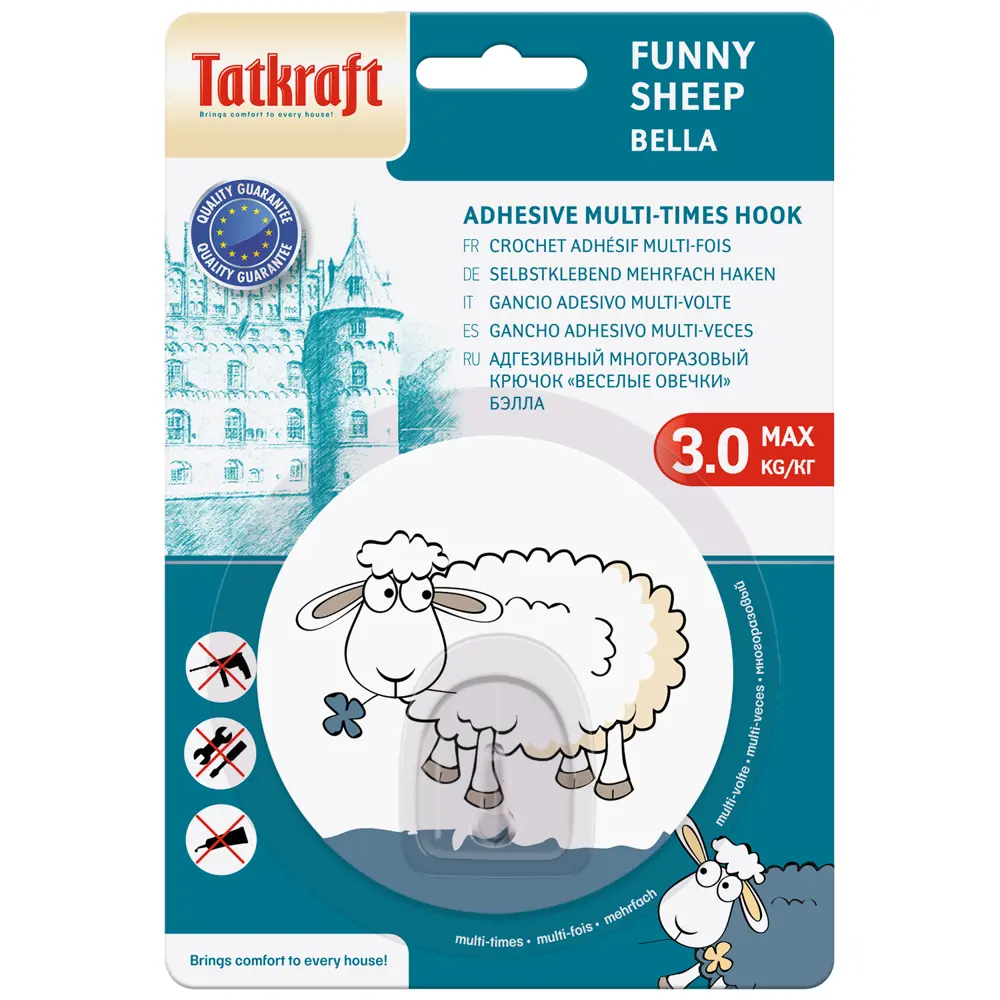 Фото 2 Адгезивный крючок TatKraft Funny Sheep Bella