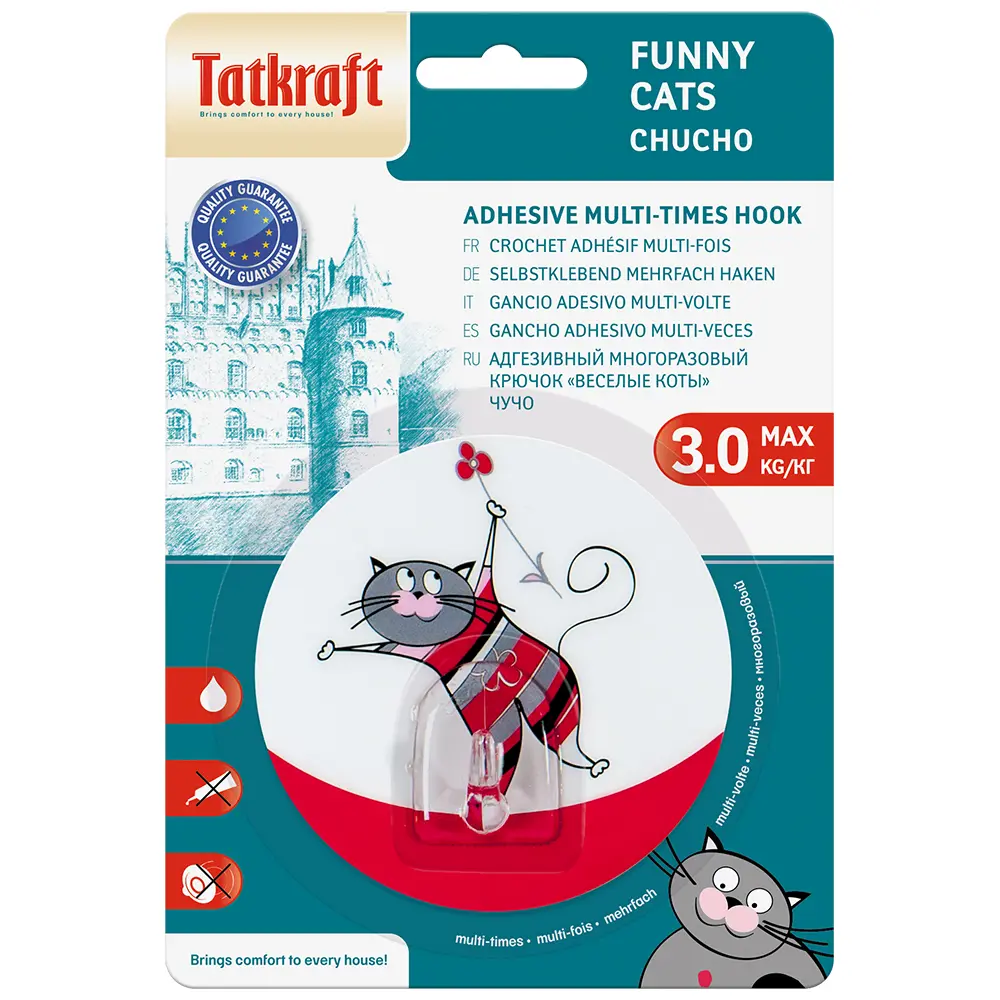 Фото 2 Адгезивный крючок TatKraft Funny Cats Chucho Фото 2 Адгезивный крючок TatKraft Funny Cats Chucho