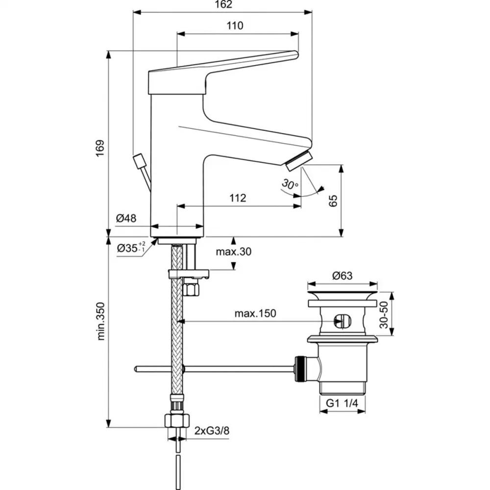 Фото 3 Смеситель для раковины Ideal standard BC091AA однорычажный цвет хром Фото 3 Смеситель для раковины Ideal standard BC091AA однорычажный цвет хром