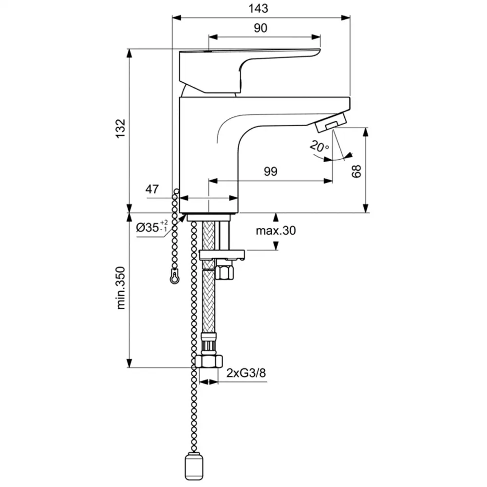 Фото 3 Смеситель для раковины Ideal standard BC564AA однорычажный цвет хром Фото 3 Смеситель для раковины Ideal standard BC564AA однорычажный цвет хром