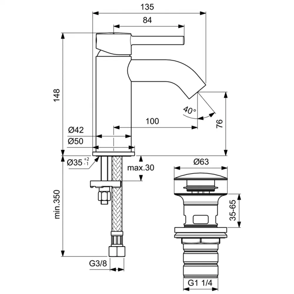 Фото 3 Смеситель для раковины Ideal standard BC822AA однорычажный цвет хром Фото 3 Смеситель для раковины Ideal standard BC822AA однорычажный цвет хром