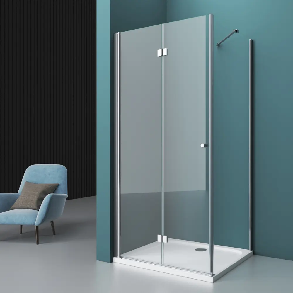 Фото Душевой уголок Belbagno ALBANO-ASH-1-90/100-C-Cr прямоугольник 90x100см хромированный профиль эффект стекла прозрачный Фото Душевой уголок Belbagno ALBANO-ASH-1-90/100-C-Cr прямоугольник 90x100см хромированный профиль эффект стекла прозрачный