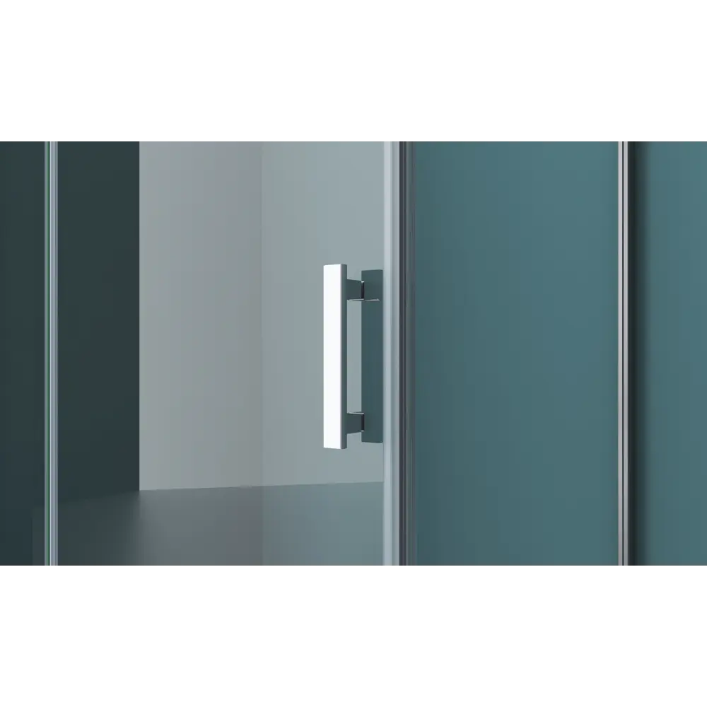 Фото Душевой уголок Belbagno KRAFT-AH-12-100/90-C-Cr-L прямоугольник 100x90см хромированный профиль эффект стекла прозрачный