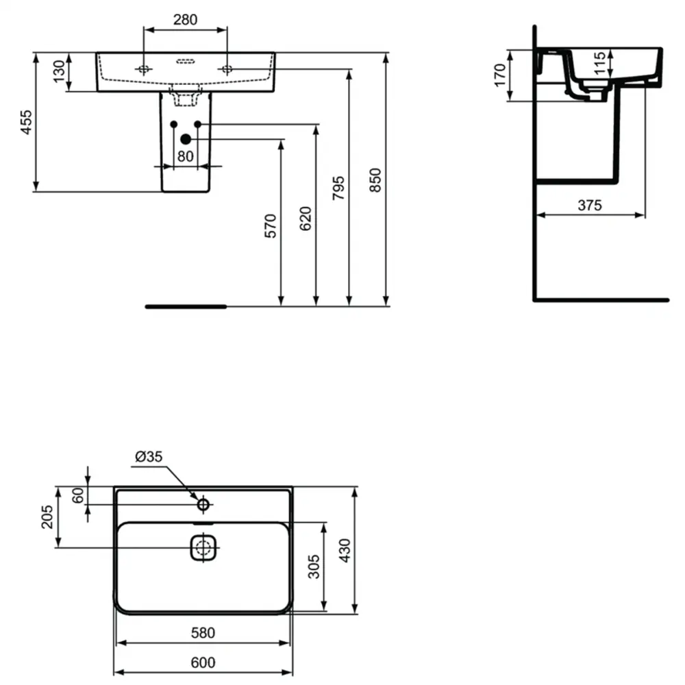 Фото 8 Раковина Ideal standard T300001 встраиваемая 60см Фото 8 Раковина Ideal standard T300001 встраиваемая 60см