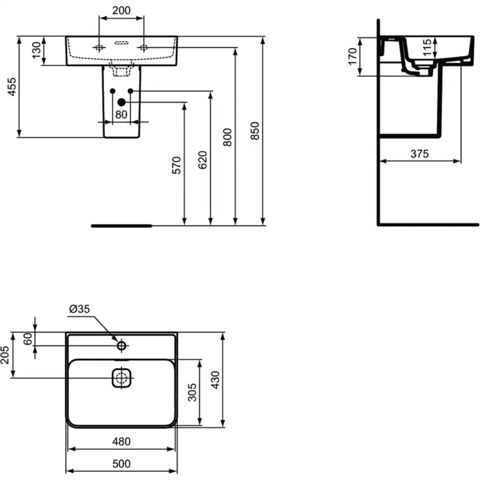 Фото 7 Раковина подвесная Ideal standard strada ii T292801 50см цвет белый Фото 7 Раковина подвесная Ideal standard strada ii T292801 50см цвет белый